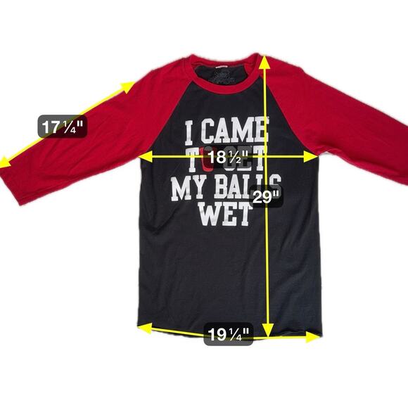 Beer Pong Novelty Shirt Mens Medium I Came To Get My Balls Wet T-Shirt Red Black - Picture 4 of 8